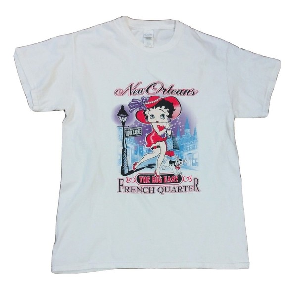 Betty Boop New Orleans The Big Easy French Quarter Vieux Carre T-Shirt Size M - Picture 1 of 6